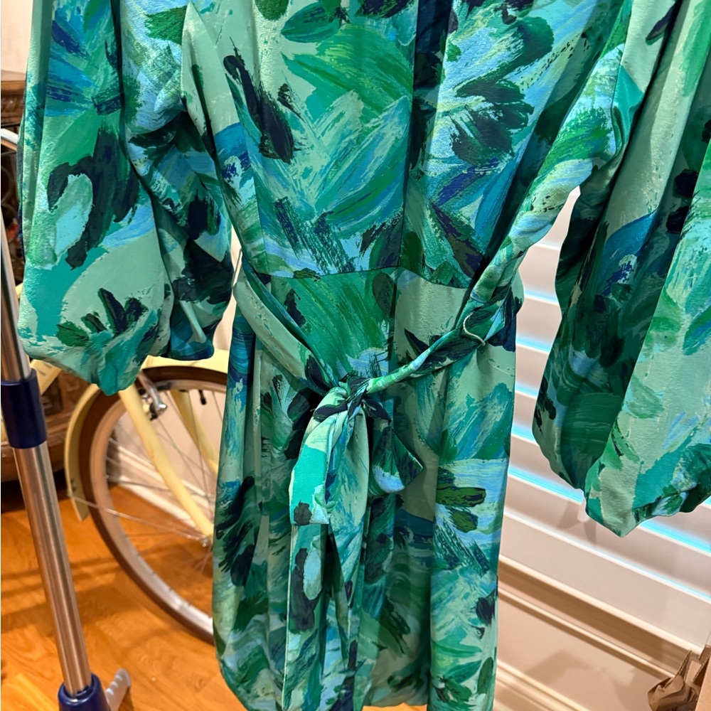 NWT TYLER BOE spring shift dress blue green with pockets - Picture 6 of 10